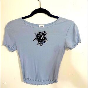 Angel energy ruffle crop top